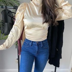 Champagne Open Back Blouse